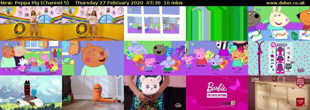 Peppa Pig (Channel 5) Thursday 27 February 2020 07:30 - 07:40