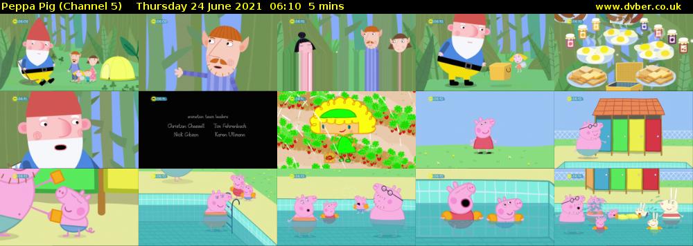 Peppa Pig (Channel 5) Thursday 24 June 2021 06:10 - 06:15