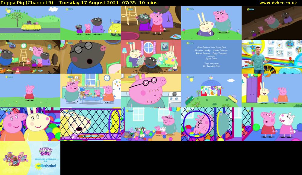 Peppa Pig (Channel 5) Tuesday 17 August 2021 07:35 - 07:45