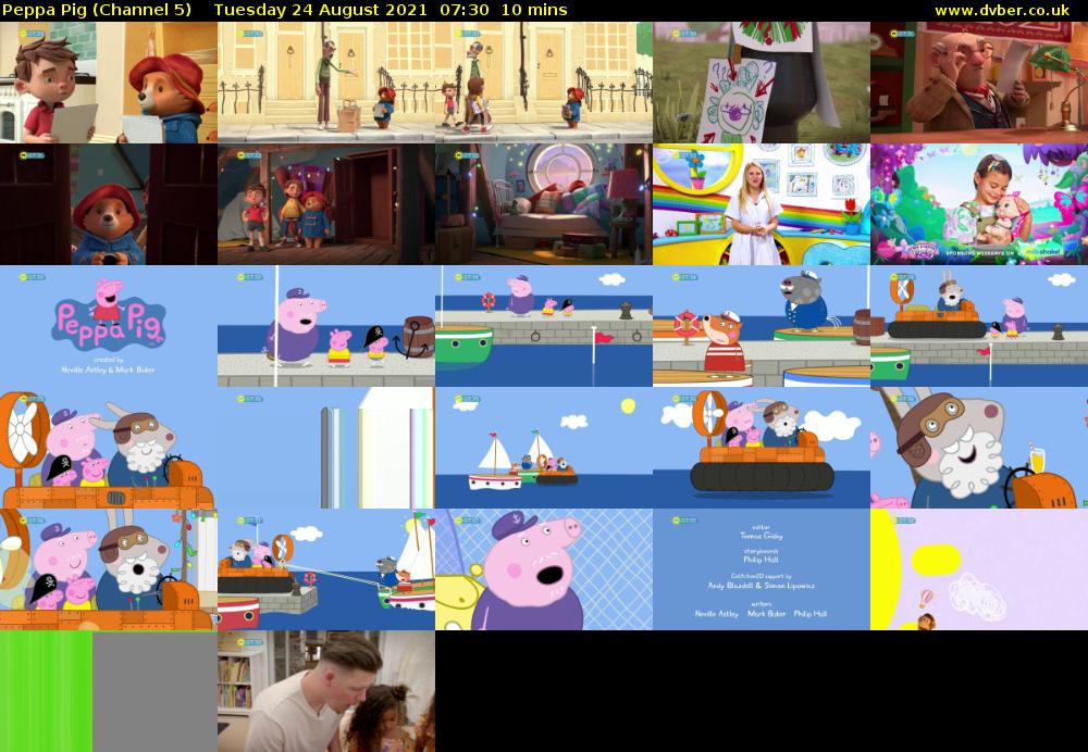 Peppa Pig (Channel 5) Tuesday 24 August 2021 07:30 - 07:40