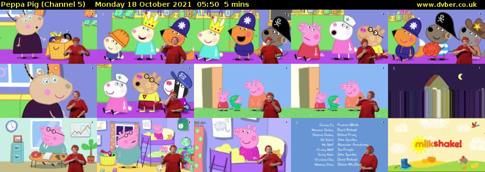 Peppa Pig (Channel 5) Monday 18 October 2021 05:50 - 05:55
