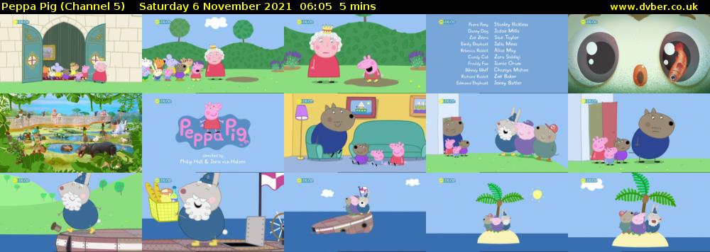 Peppa Pig (Channel 5) Saturday 6 November 2021 06:05 - 06:10