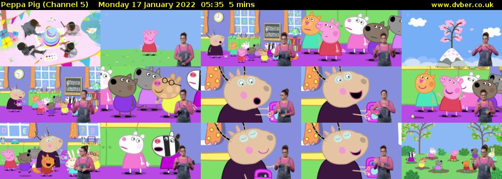 Peppa Pig (Channel 5) Monday 17 January 2022 05:35 - 05:40