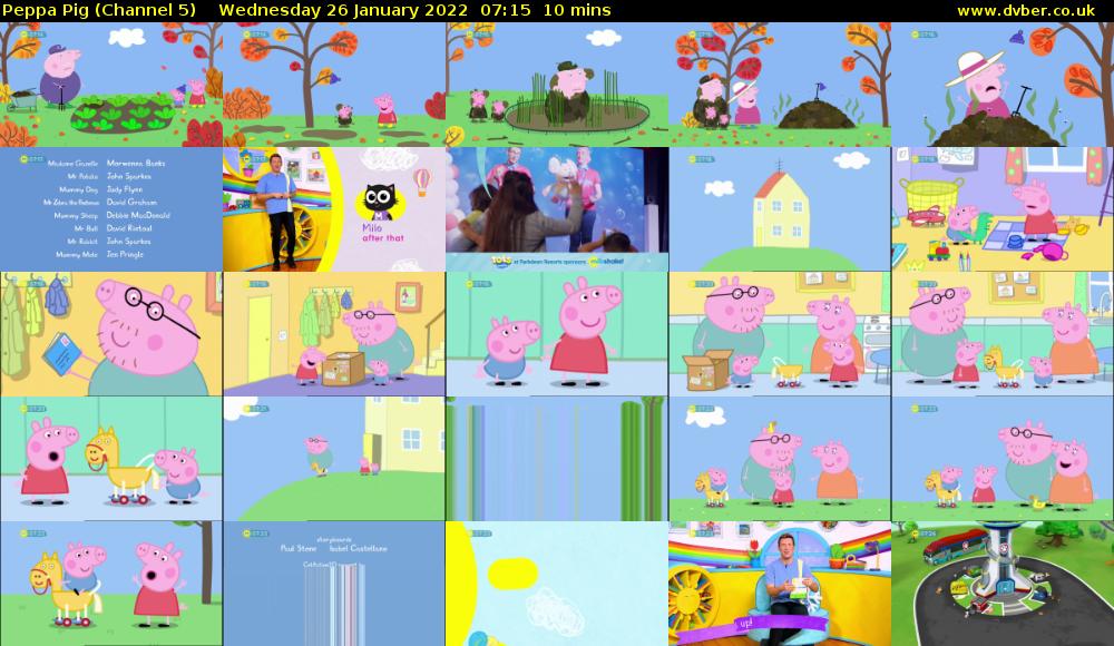 Peppa Pig (Channel 5) Wednesday 26 January 2022 07:15 - 07:25