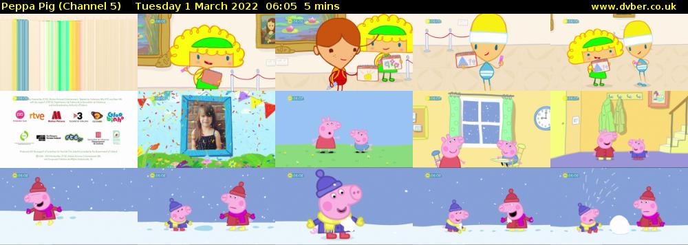 Peppa Pig (Channel 5) Tuesday 1 March 2022 06:05 - 06:10
