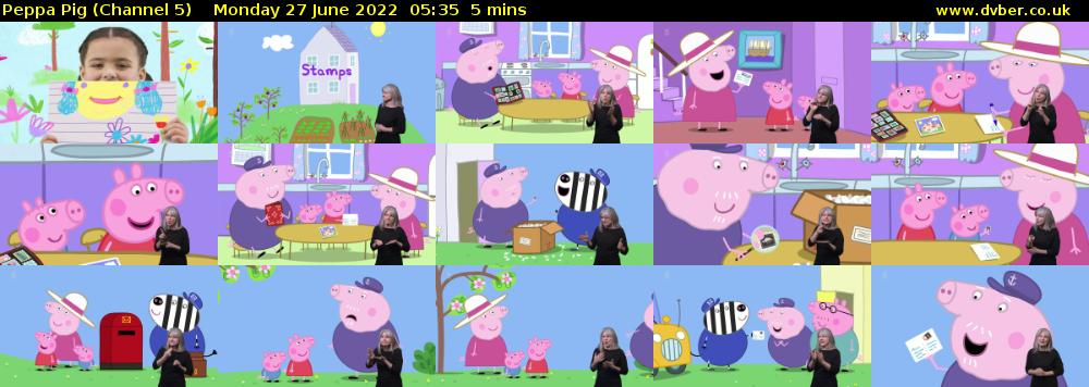 Peppa Pig (Channel 5) Monday 27 June 2022 05:35 - 05:40
