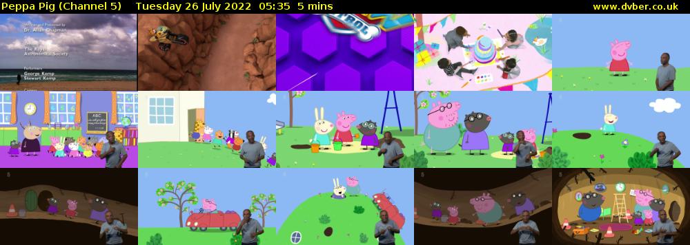 Peppa Pig (Channel 5) Tuesday 26 July 2022 05:35 - 05:40