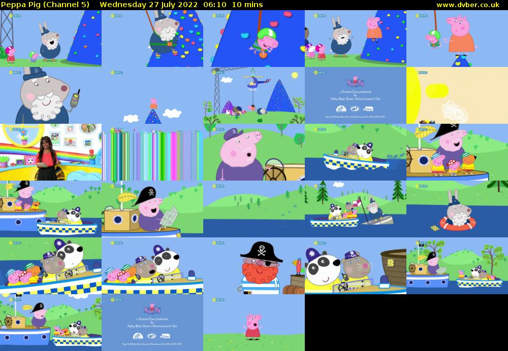 Peppa Pig (Channel 5) Wednesday 27 July 2022 06:10 - 06:20