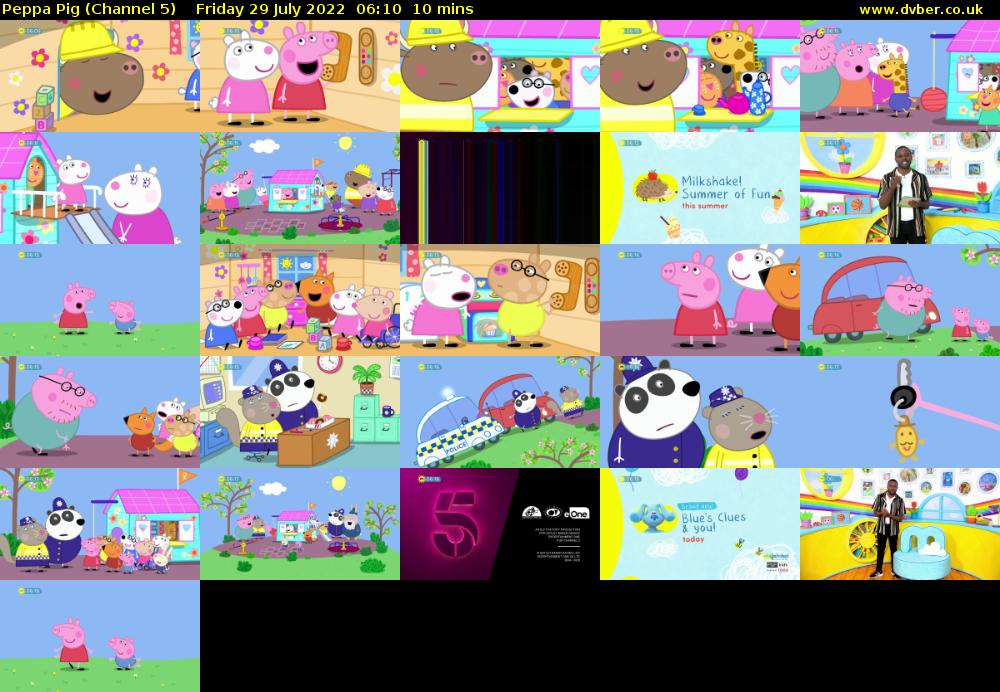 Peppa Pig (Channel 5) Friday 29 July 2022 06:10 - 06:20