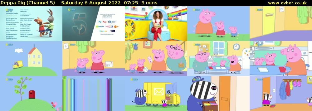 Peppa Pig (Channel 5) Saturday 6 August 2022 07:25 - 07:30