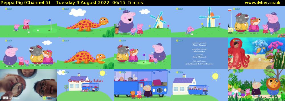 Peppa Pig (Channel 5) Tuesday 9 August 2022 06:15 - 06:20