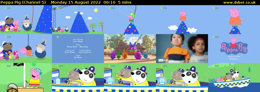 Peppa Pig (Channel 5) Monday 15 August 2022 06:10 - 06:15
