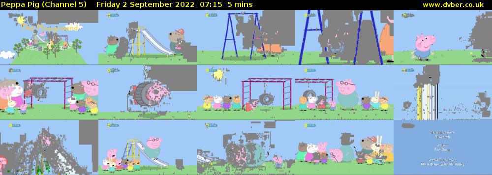 Peppa Pig (Channel 5) Friday 2 September 2022 07:15 - 07:20