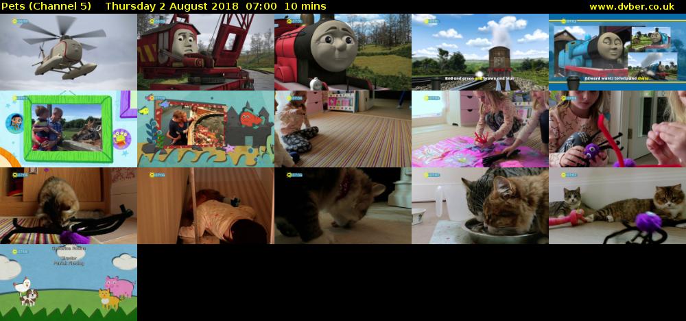 Pets (Channel 5) Thursday 2 August 2018 07:00 - 07:10
