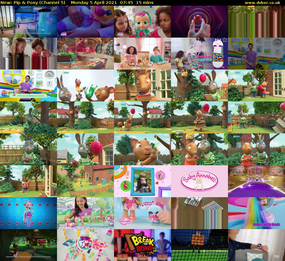 Pip & Posy (Channel 5) Monday 5 April 2021 07:45 - 08:00