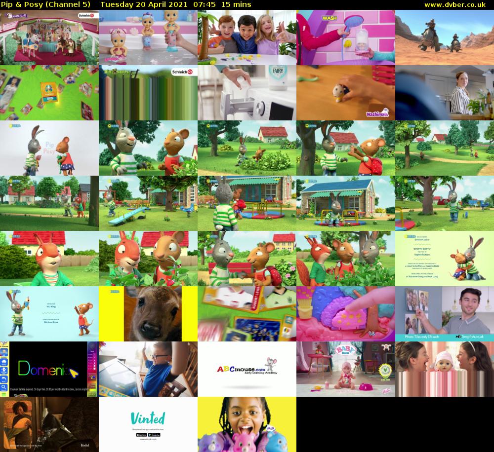 Pip & Posy (Channel 5) Tuesday 20 April 2021 07:45 - 08:00
