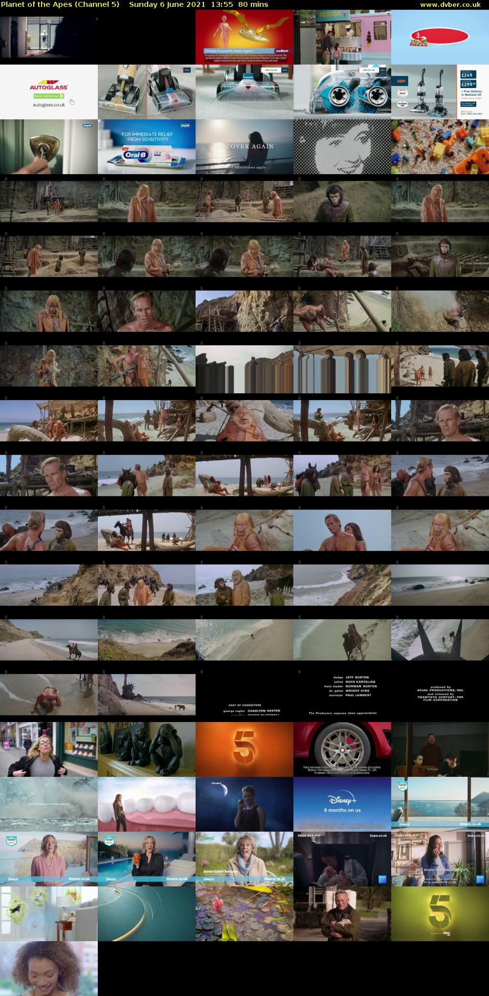 Planet of the Apes (Channel 5) Sunday 6 June 2021 13:55 - 15:15