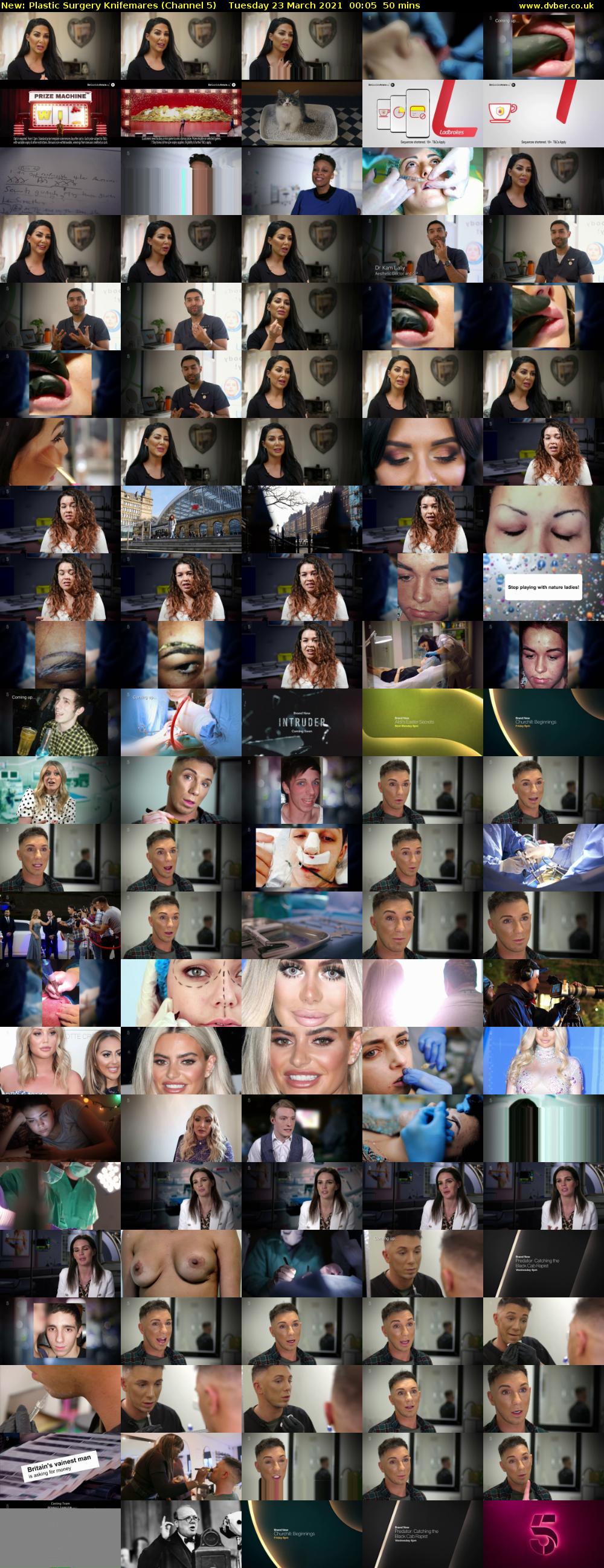 Plastic Surgery Knifemares (Channel 5) Tuesday 23 March 2021 00:05 - 00:55