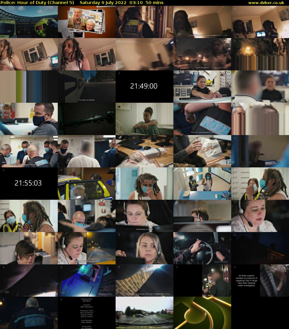 Police: Hour of Duty (Channel 5) Saturday 9 July 2022 03:10 - 04:00