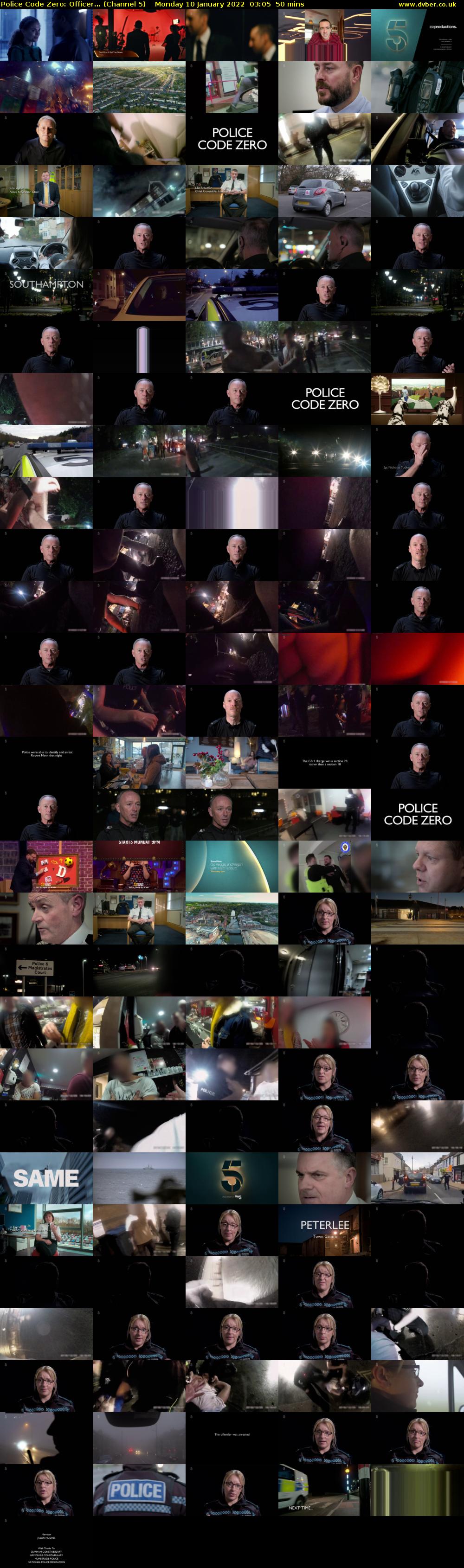 Police Code Zero: Officer... (Channel 5) Monday 10 January 2022 03:05 - 03:55