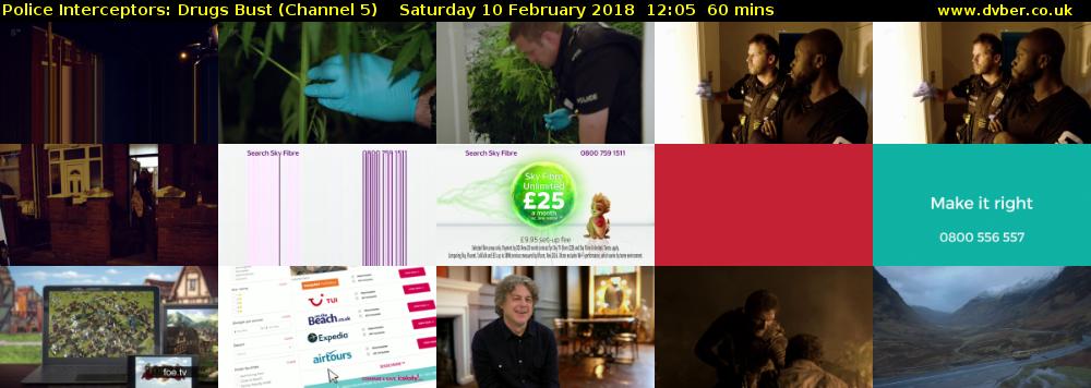 Police Interceptors: Drugs Bust (Channel 5) Saturday 10 February 2018 12:05 - 13:05