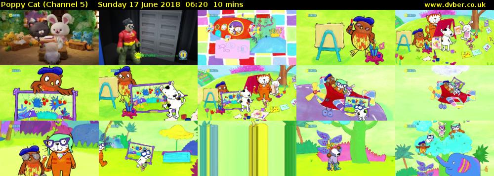 Poppy Cat (Channel 5) Sunday 17 June 2018 06:20 - 06:30