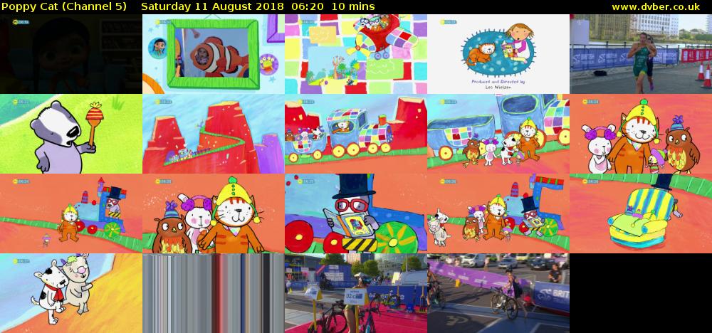 Poppy Cat (Channel 5) Saturday 11 August 2018 06:20 - 06:30