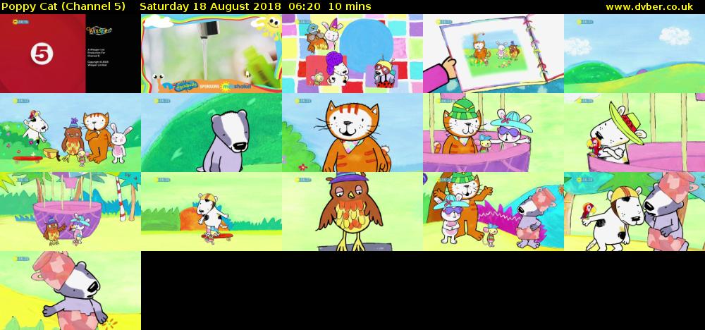 Poppy Cat (Channel 5) Saturday 18 August 2018 06:20 - 06:30