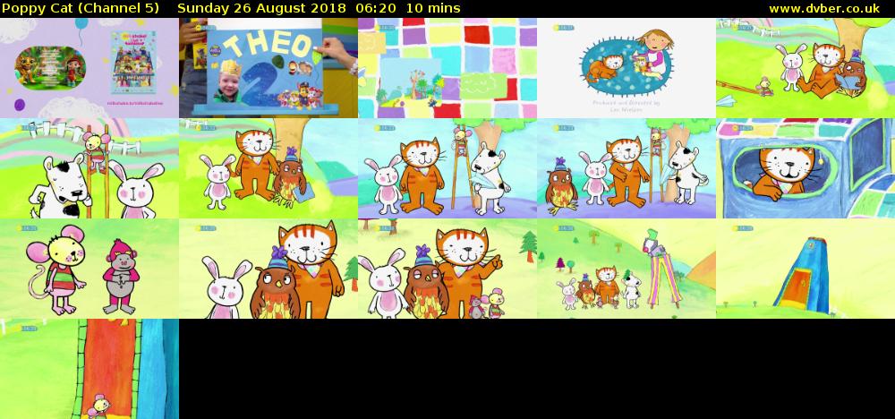 Poppy Cat (Channel 5) Sunday 26 August 2018 06:20 - 06:30