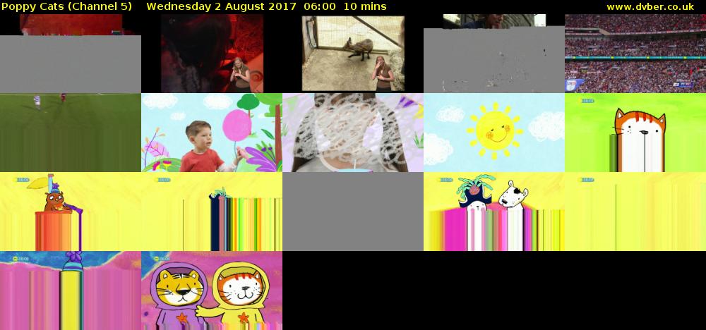 Poppy Cats (Channel 5) Wednesday 2 August 2017 06:00 - 06:10