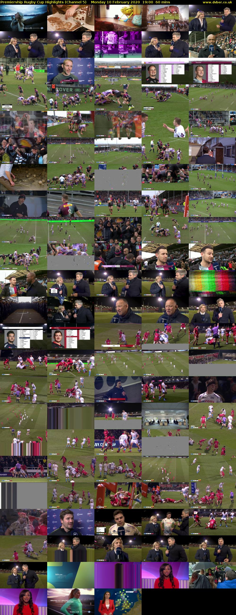 Premiership Rugby Cup Highlights (Channel 5) Monday 10 February 2020 19:00 - 20:00