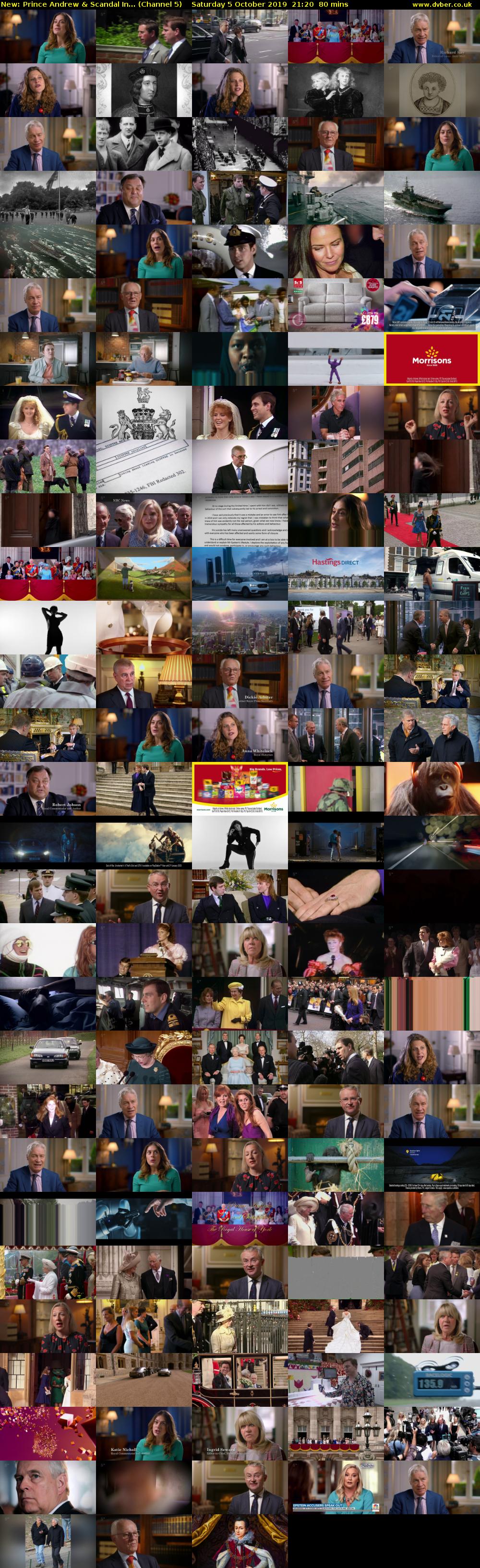 Prince Andrew & Scandal In... (Channel 5) Saturday 5 October 2019 21:20 - 22:40