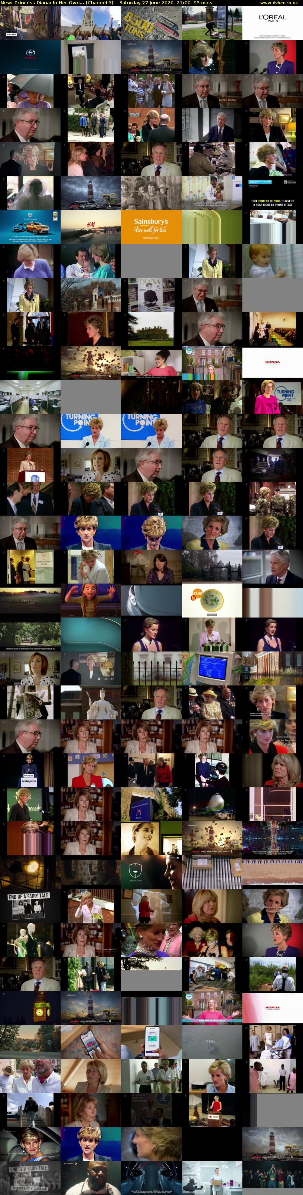 Princess Diana: In Her Own... (Channel 5) Saturday 27 June 2020 21:00 - 22:35