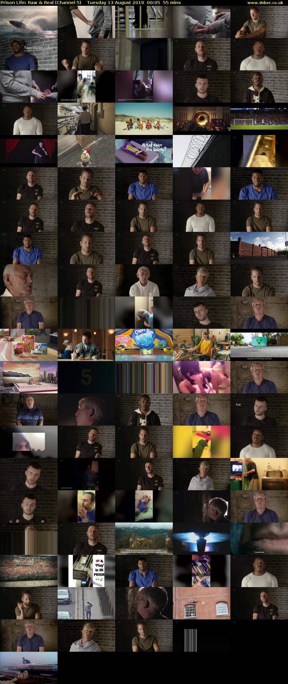 Prison Life: Raw & Real (Channel 5) Tuesday 13 August 2019 00:05 - 01:00