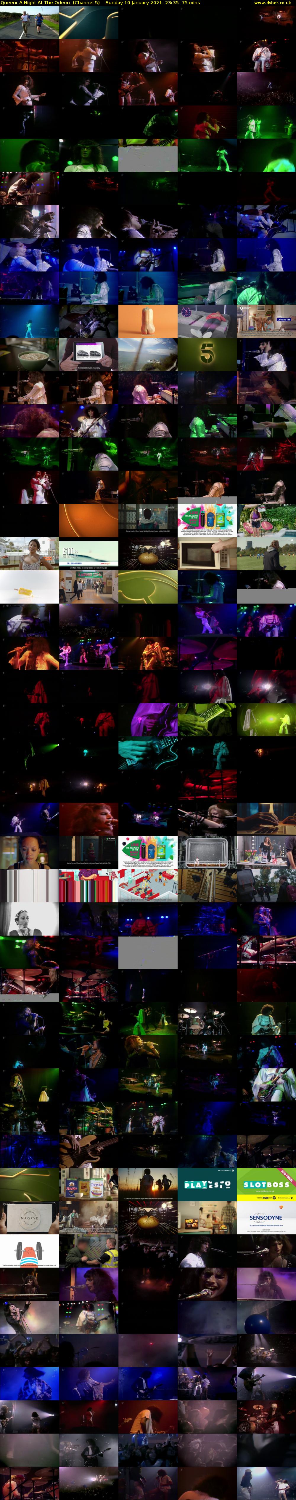 Queen: A Night At The Odeon  (Channel 5) Sunday 10 January 2021 23:35 - 00:50