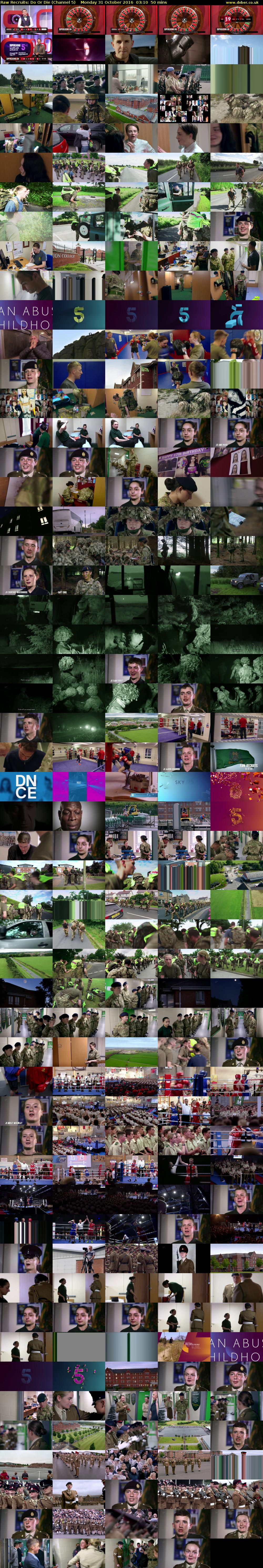 Raw Recruits: Do Or Die (Channel 5) Monday 31 October 2016 03:10 - 04:00