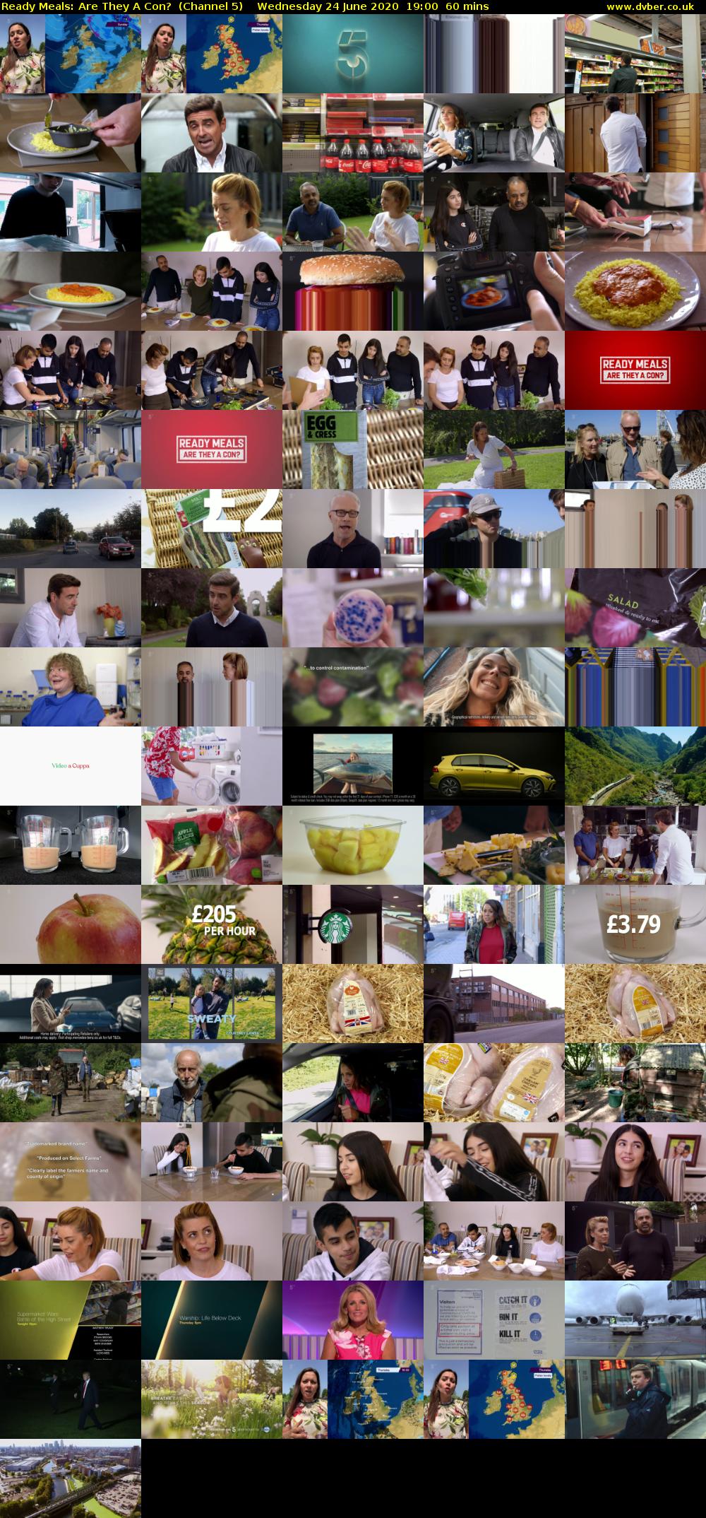 Ready Meals: Are They A Con?  (Channel 5) Wednesday 24 June 2020 19:00 - 20:00