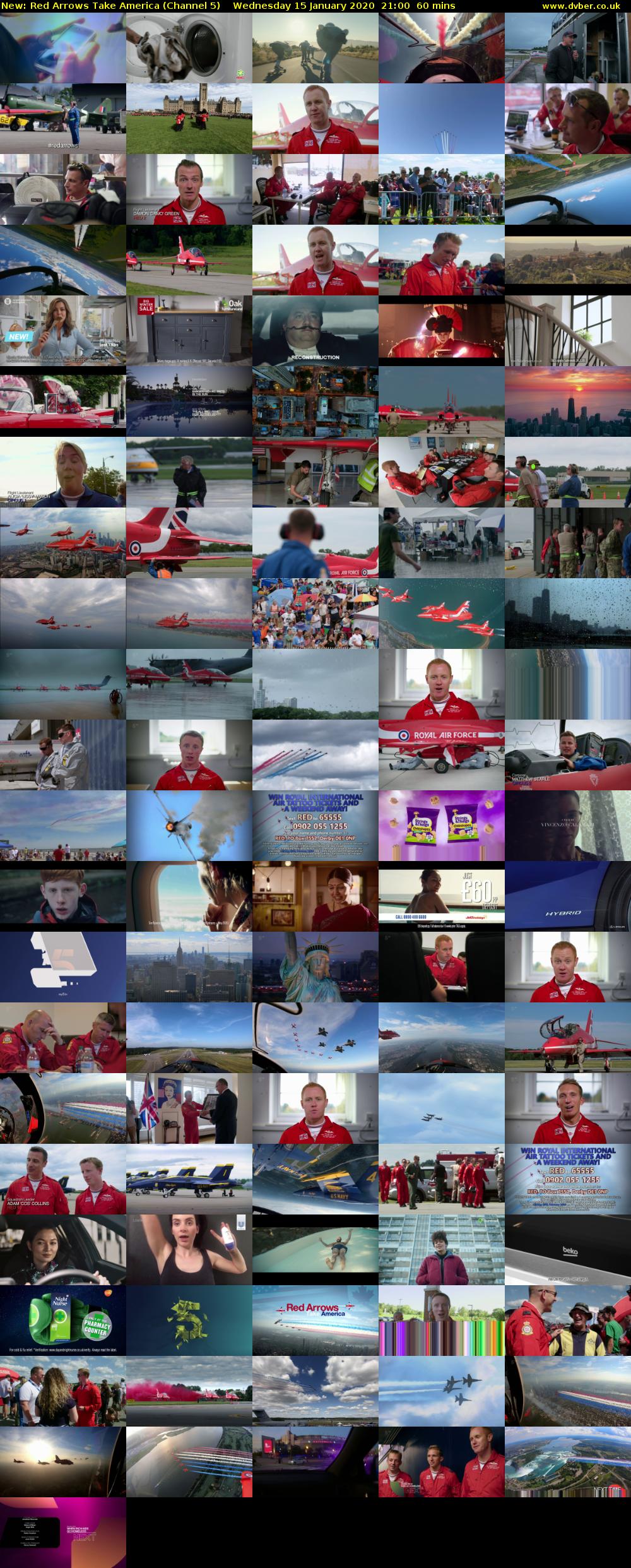 Red Arrows Take America (Channel 5) Wednesday 15 January 2020 21:00 - 22:00