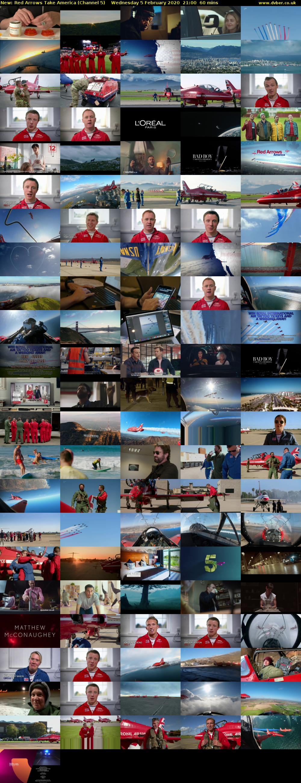 Red Arrows Take America (Channel 5) Wednesday 5 February 2020 21:00 - 22:00