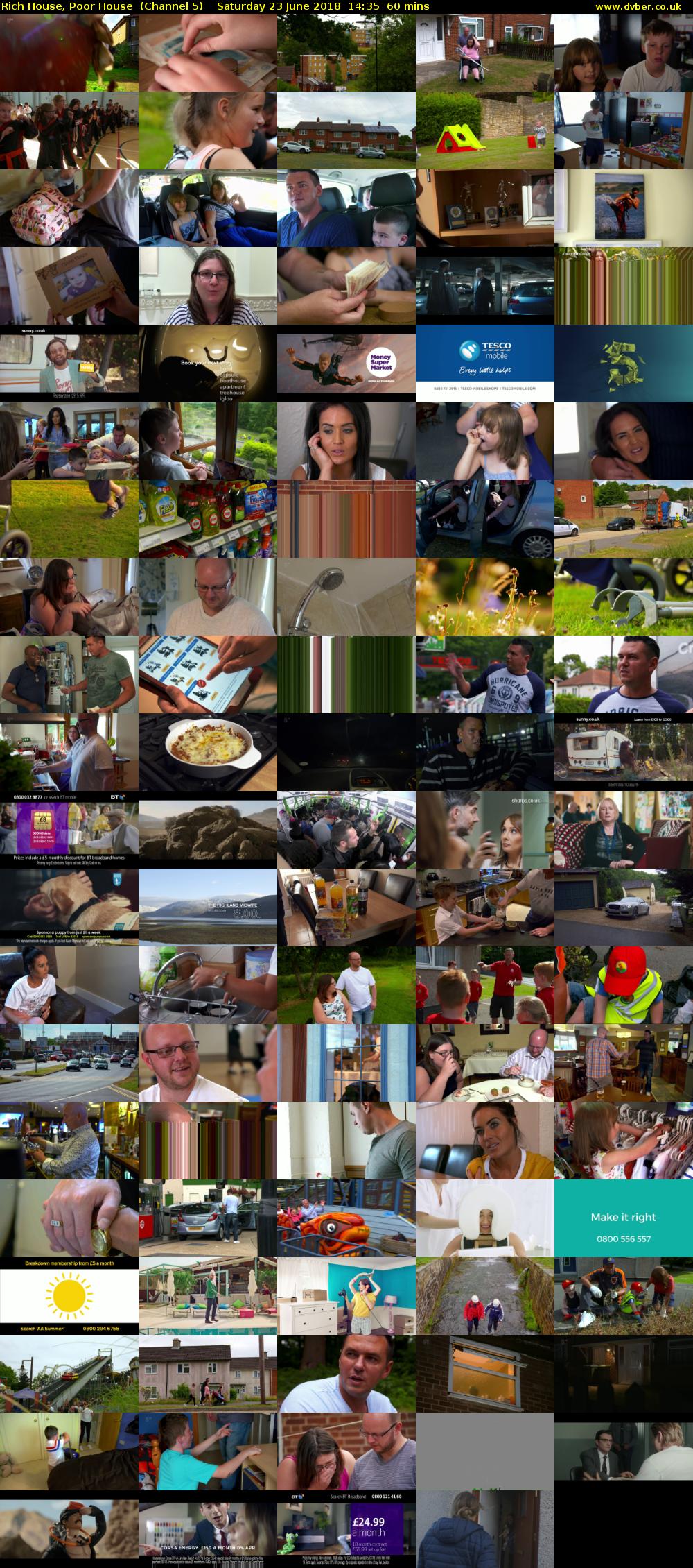 Rich House, Poor House  (Channel 5) Saturday 23 June 2018 14:35 - 15:35
