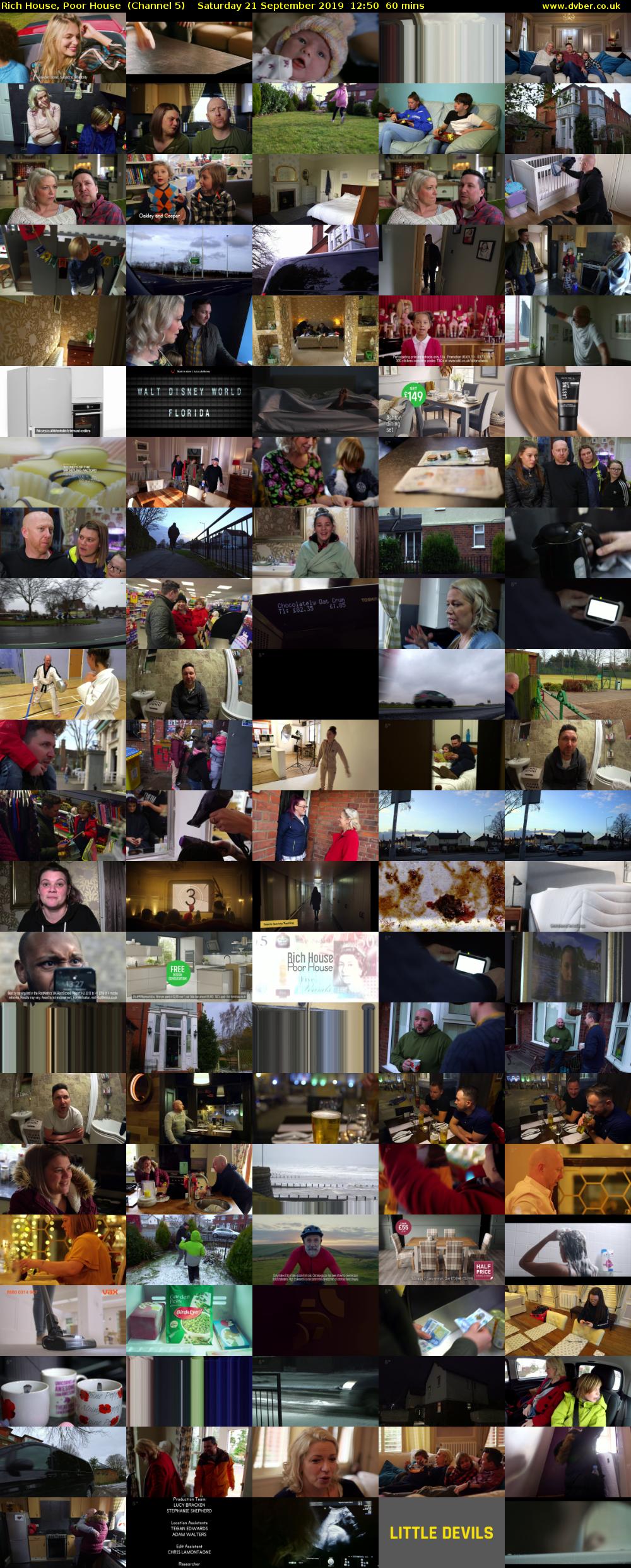 Rich House, Poor House  (Channel 5) Saturday 21 September 2019 12:50 - 13:50