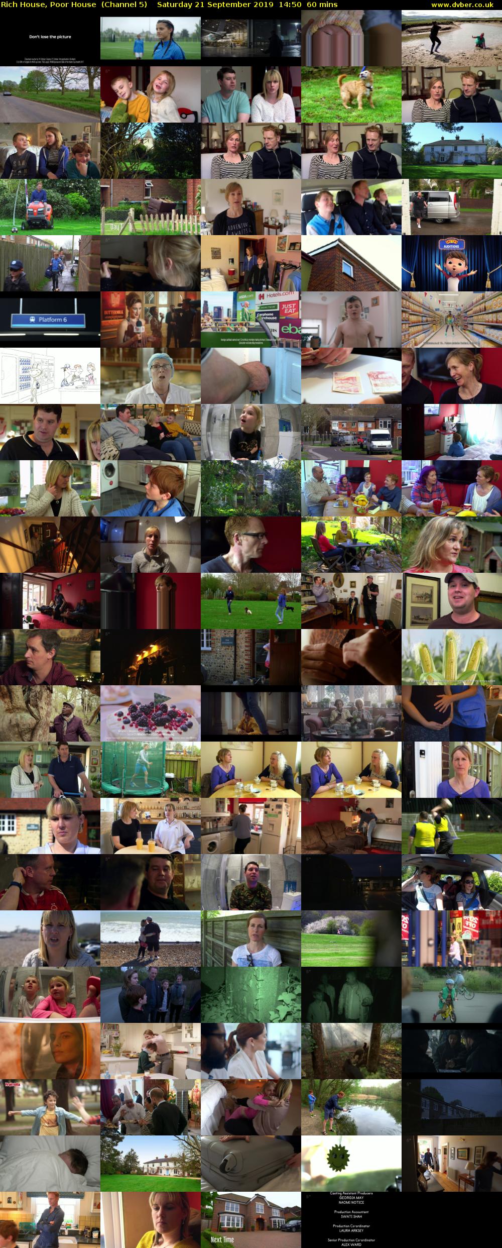 Rich House, Poor House  (Channel 5) Saturday 21 September 2019 14:50 - 15:50