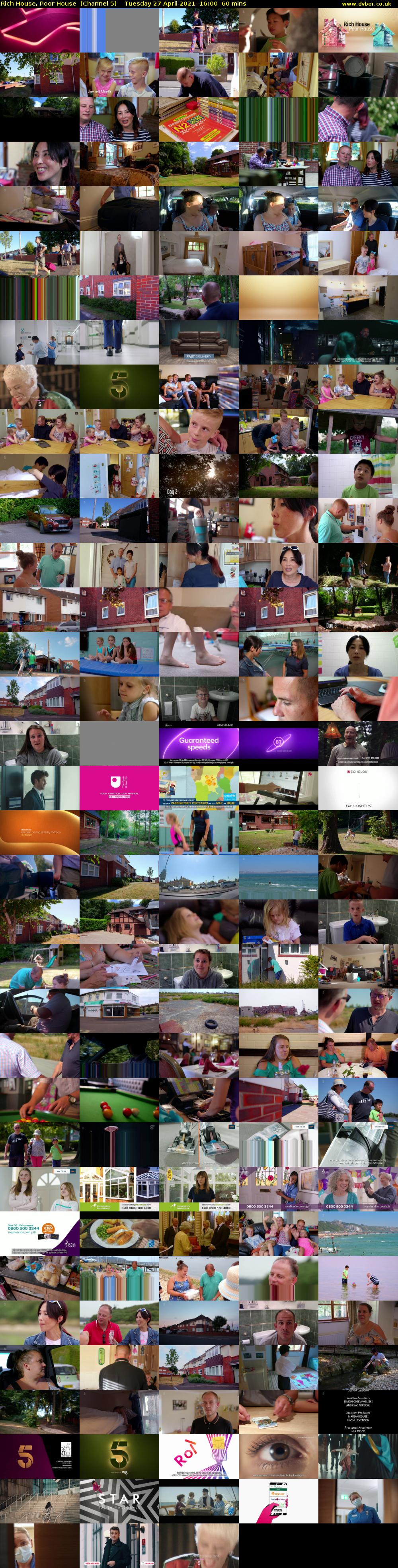Rich House, Poor House  (Channel 5) Tuesday 27 April 2021 16:00 - 17:00