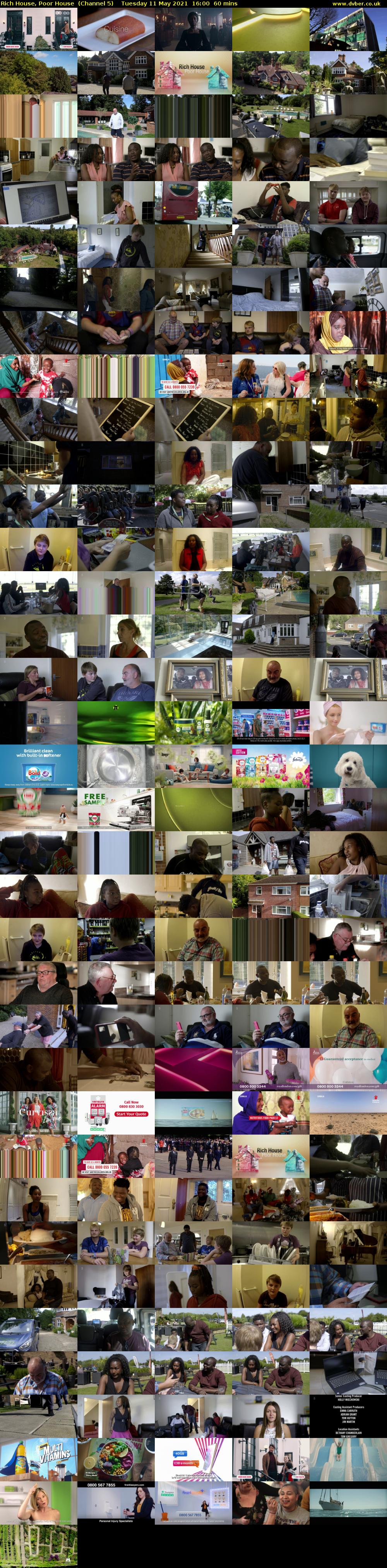 Rich House, Poor House  (Channel 5) Tuesday 11 May 2021 16:00 - 17:00