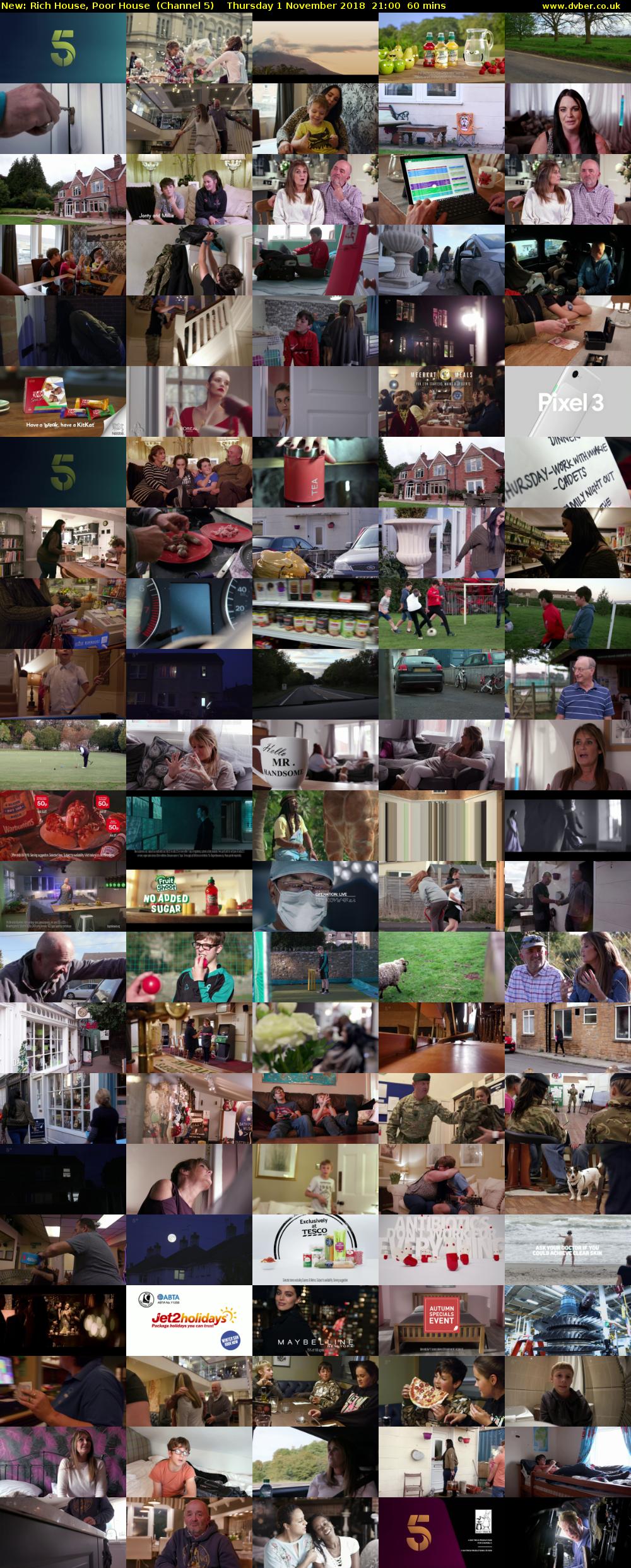 Rich House, Poor House (Channel 5) Thursday 1 November 2018 21:00 - 22:00