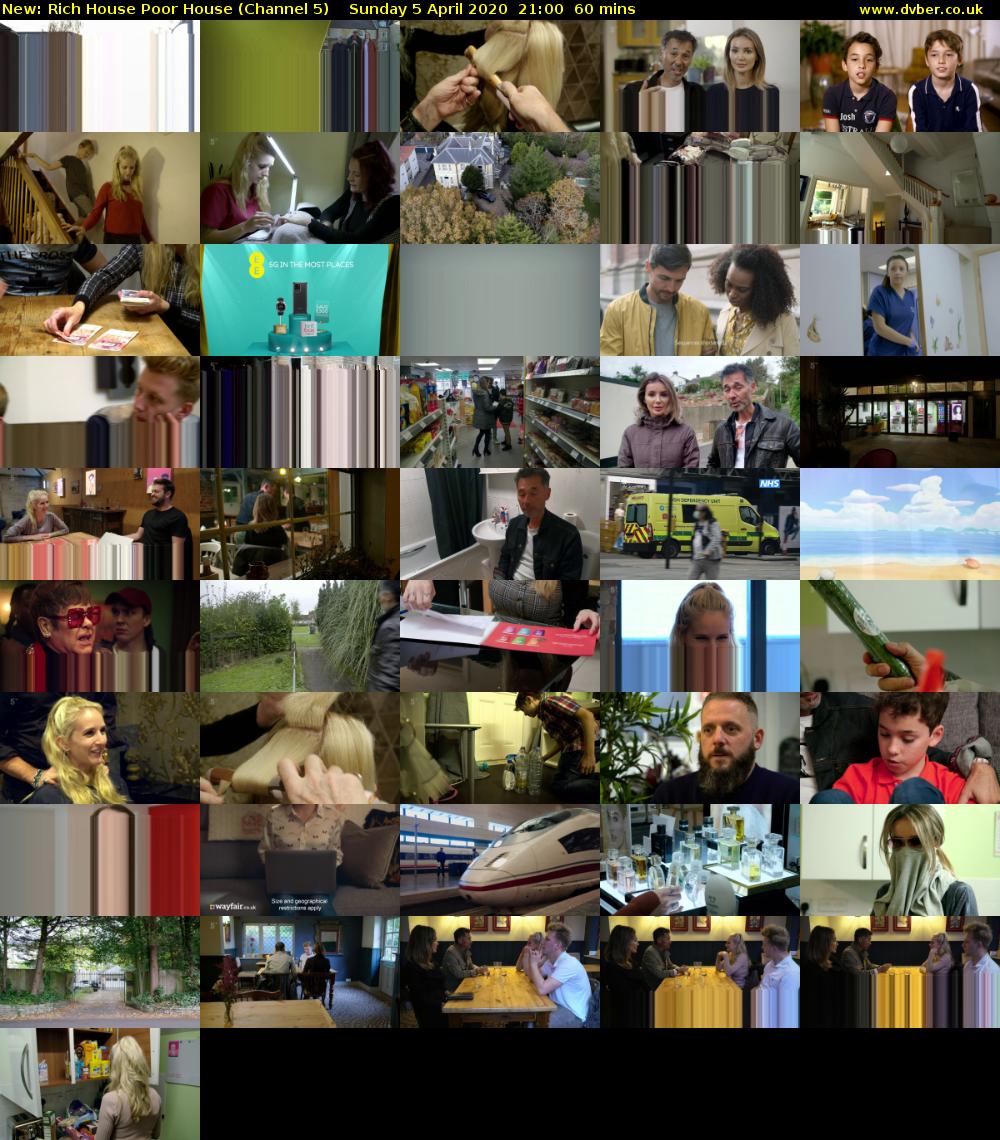 Rich House Poor House (Channel 5) Sunday 5 April 2020 21:00 - 22:00