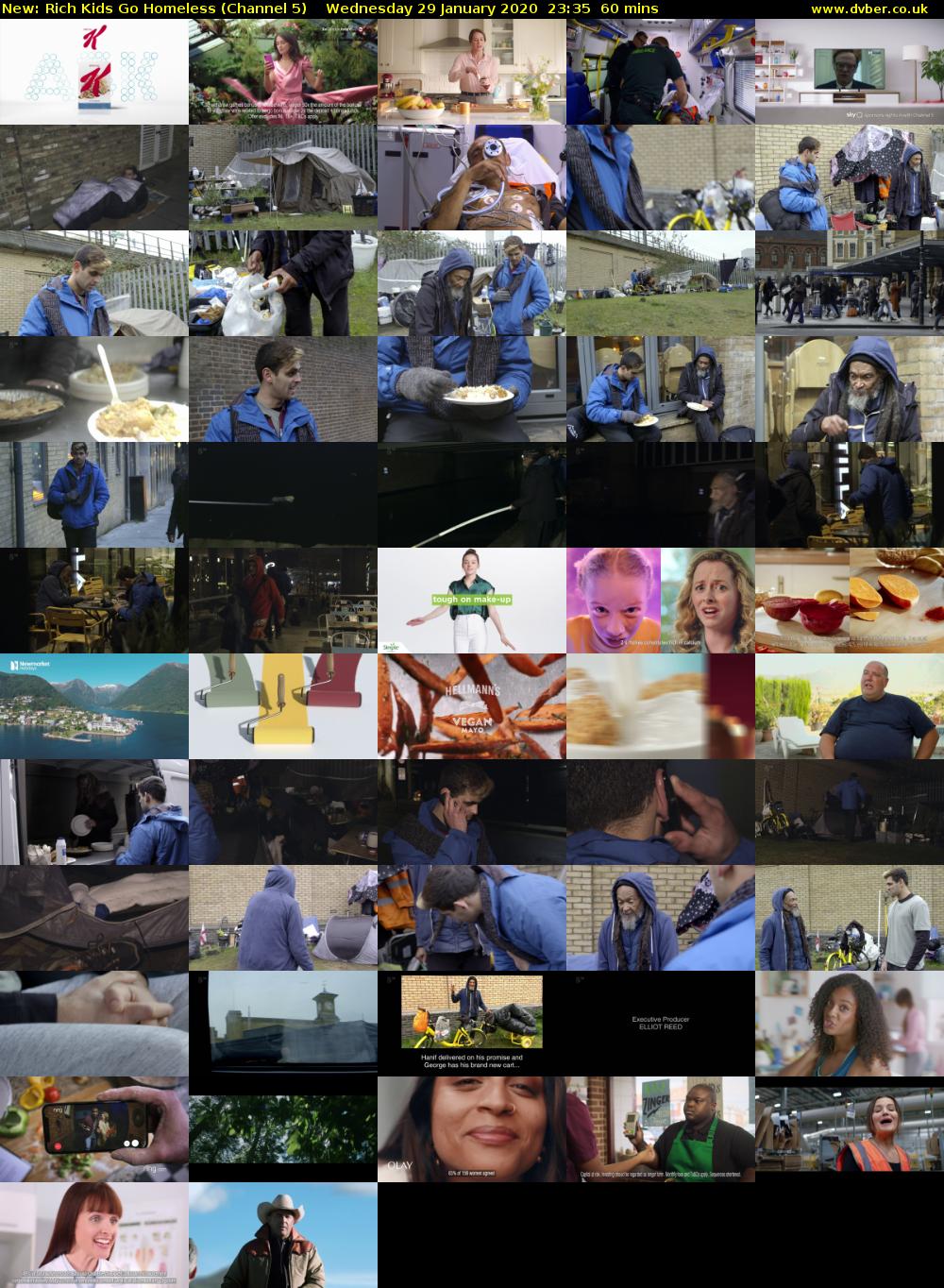 Rich Kids Go Homeless (Channel 5) Wednesday 29 January 2020 23:35 - 00:35