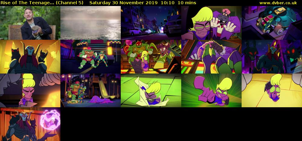 Rise of The Teenage... (Channel 5) Saturday 30 November 2019 10:10 - 10:20