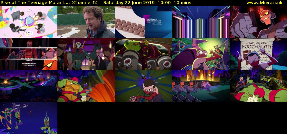 Rise of The Teenage Mutant.... (Channel 5) Saturday 22 June 2019 10:00 - 10:10