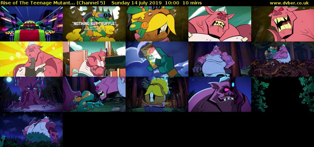Rise of The Teenage Mutant... (Channel 5) Sunday 14 July 2019 10:00 - 10:10